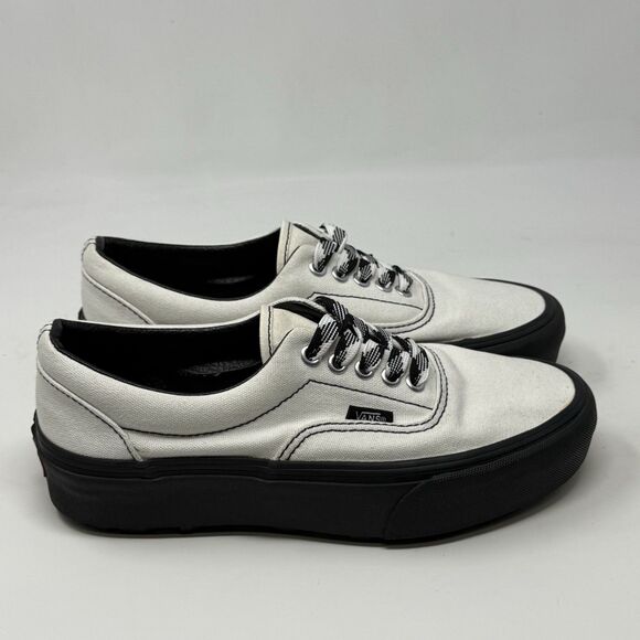 VANS Era Lug Platform 90s Shoes Sneakers Womens 8.5 White Canvas Lace Up Unisex - Picture 1 of 15